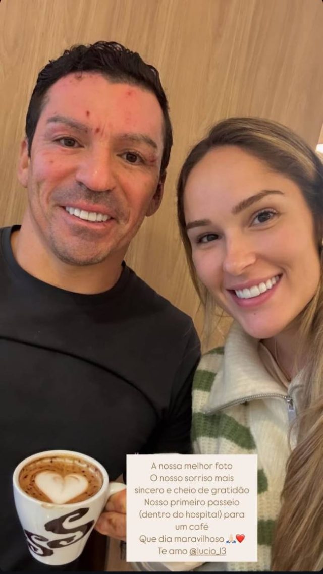 Ex-zagueiro Lúcio e esposa Marília Forgiarini